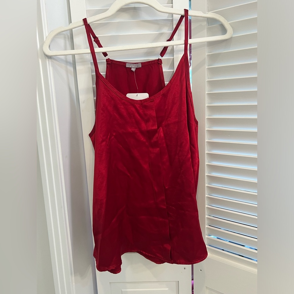 red pj harlow silk top
